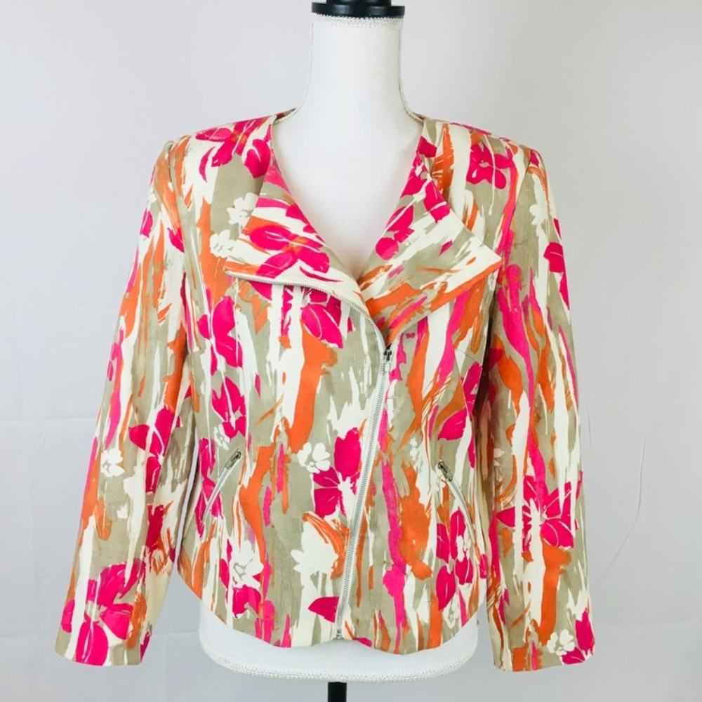 Jeffrey Craig Blazer Jacket Size 6 Pink Linen